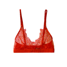 Load image into Gallery viewer, Red Lace Triangle Bralette