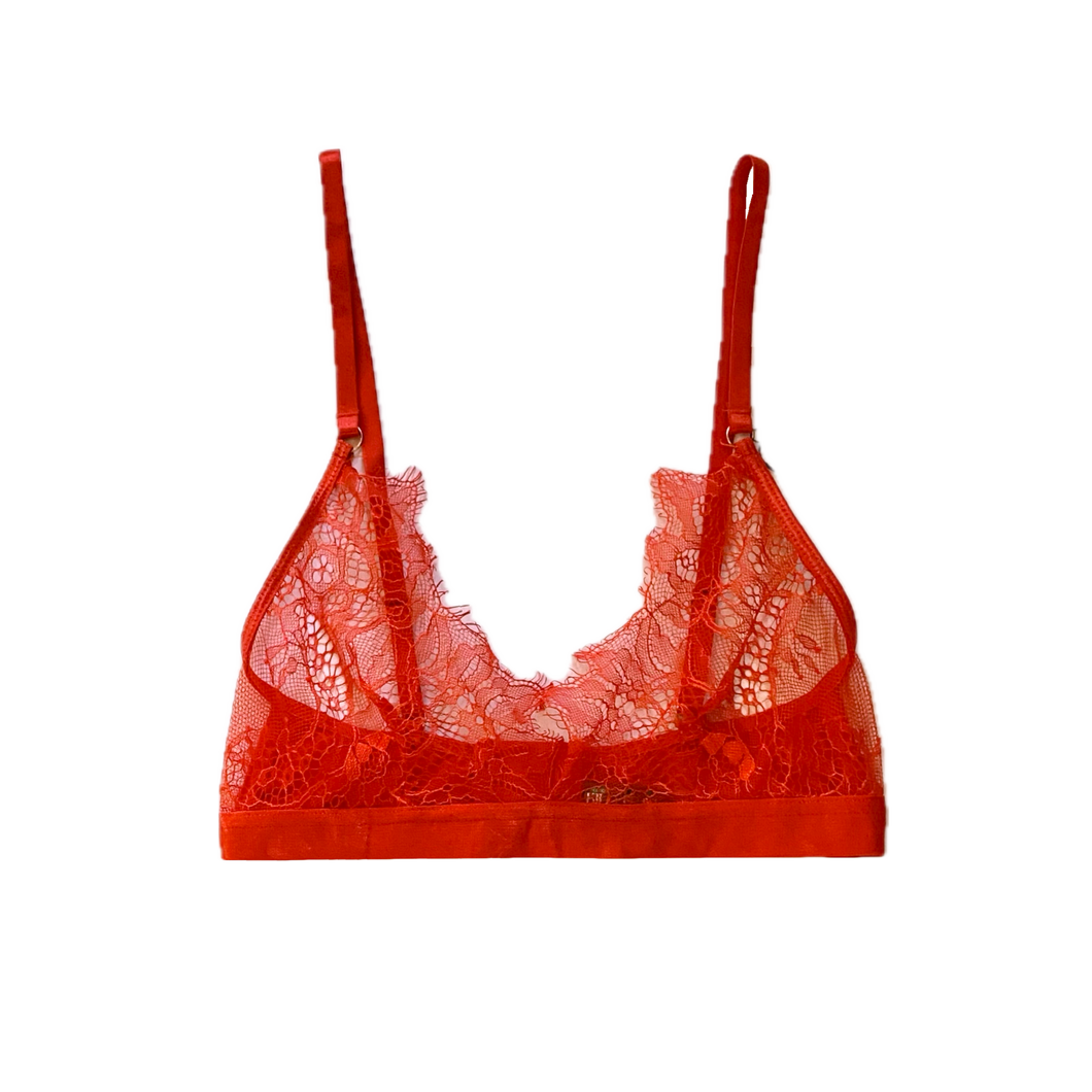 Red Lace Triangle Bralette