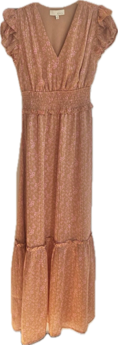 Natalie Pleated Satin Dress
