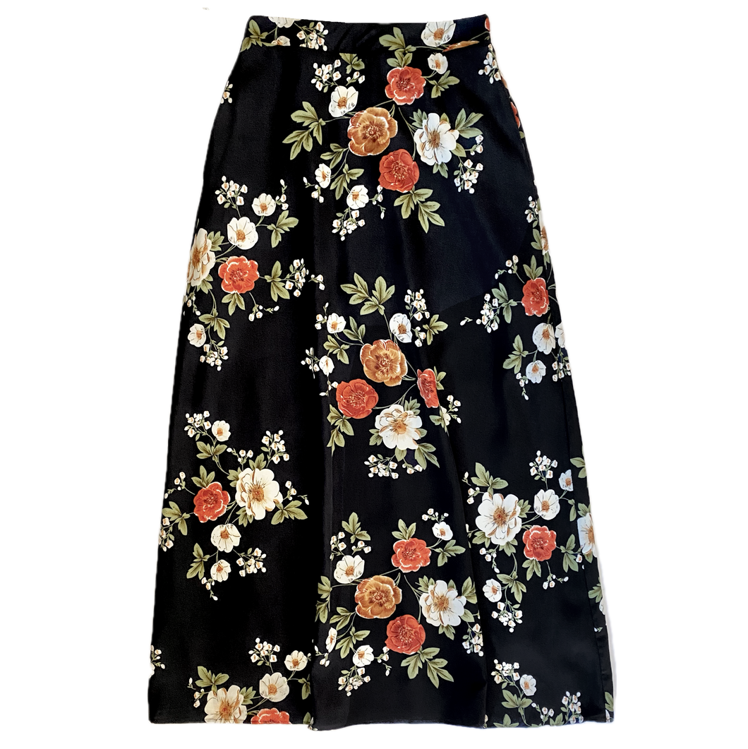 Black Floral Maxi Skirt