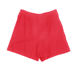 Coral Linen Blend Shorts