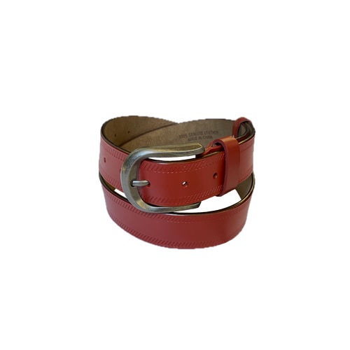 Pattern Pressed Leather Belt