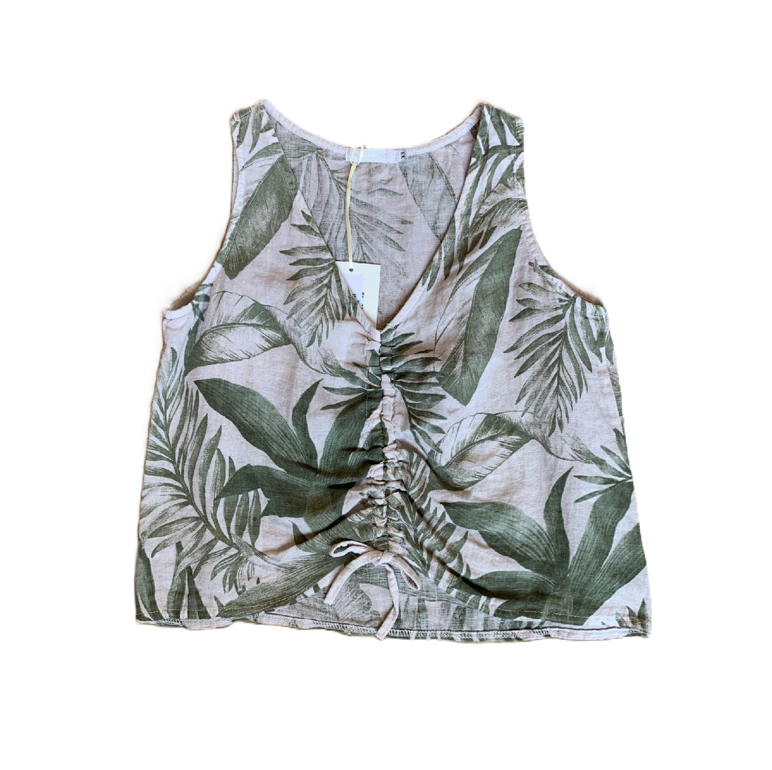 Leafy Linen Crop Top