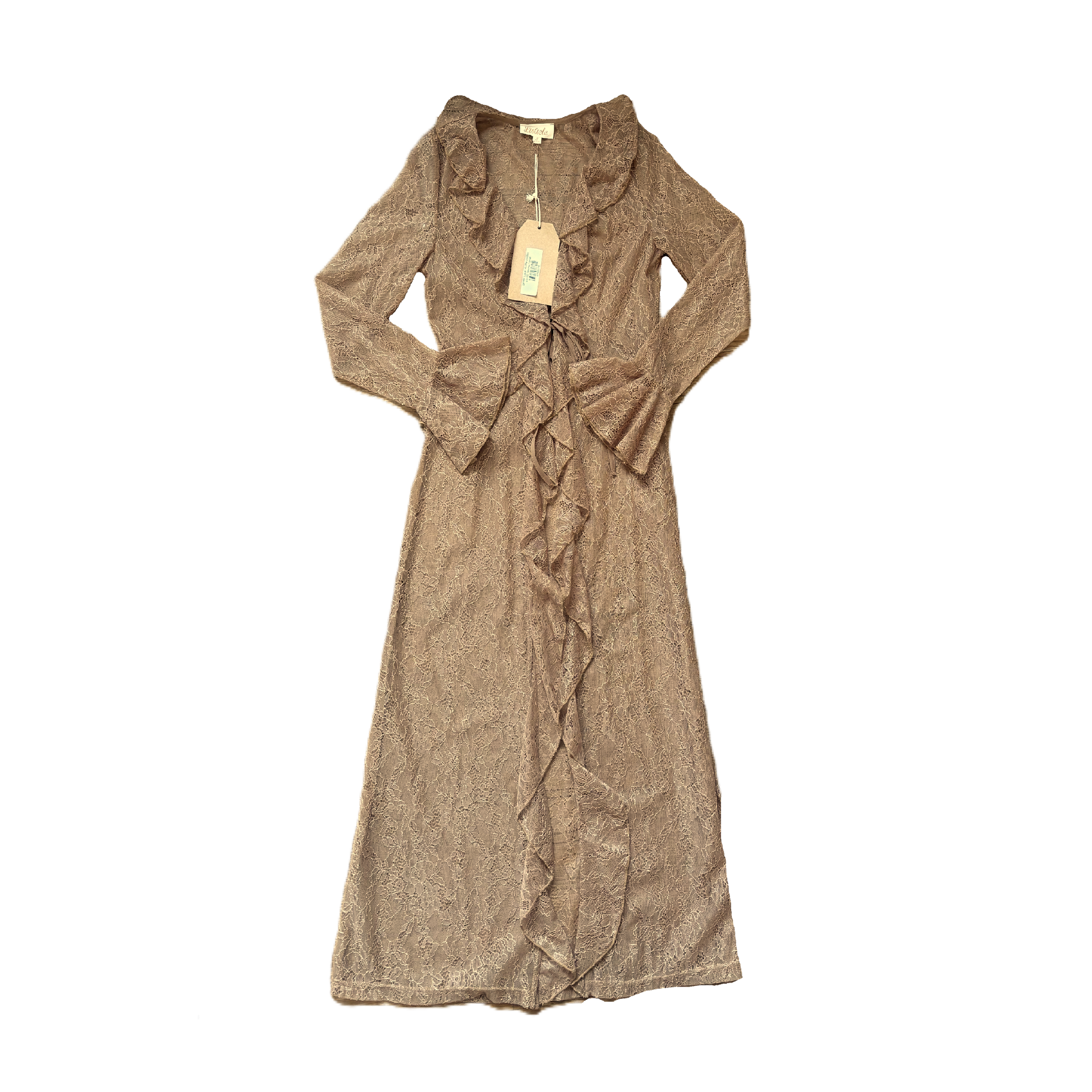 Sheer Lace Ruffle Duster