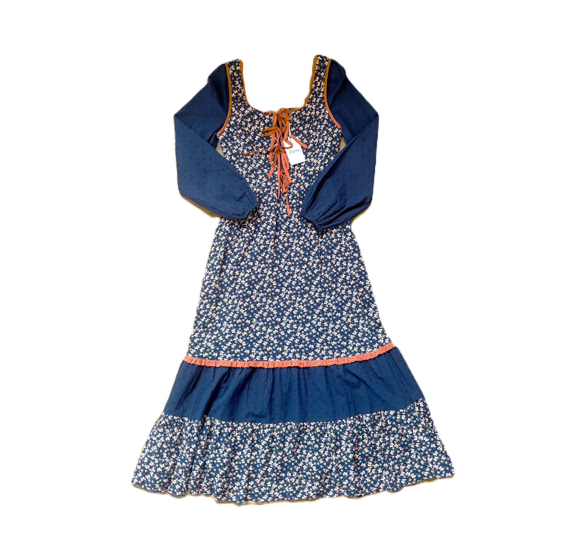 Laura Patchwork Lace-up Dress