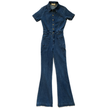 Load image into Gallery viewer, Denim Flare Jumpsuit