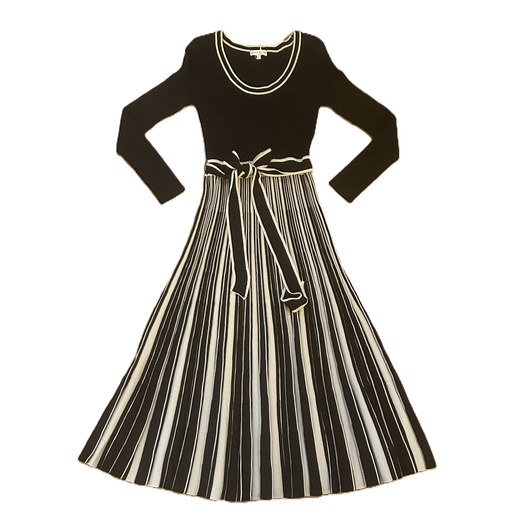 Striped Tie Sweater Dress