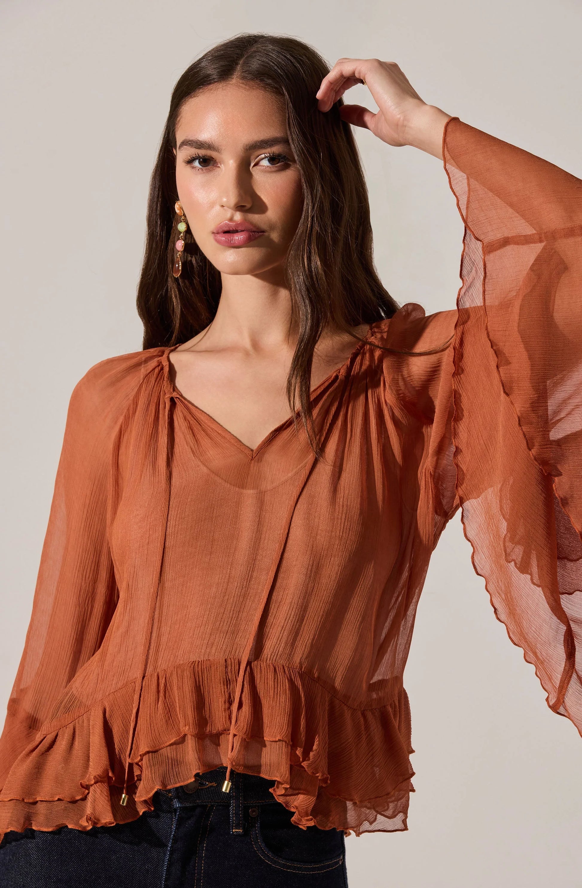Margaery Flowy Frill Top