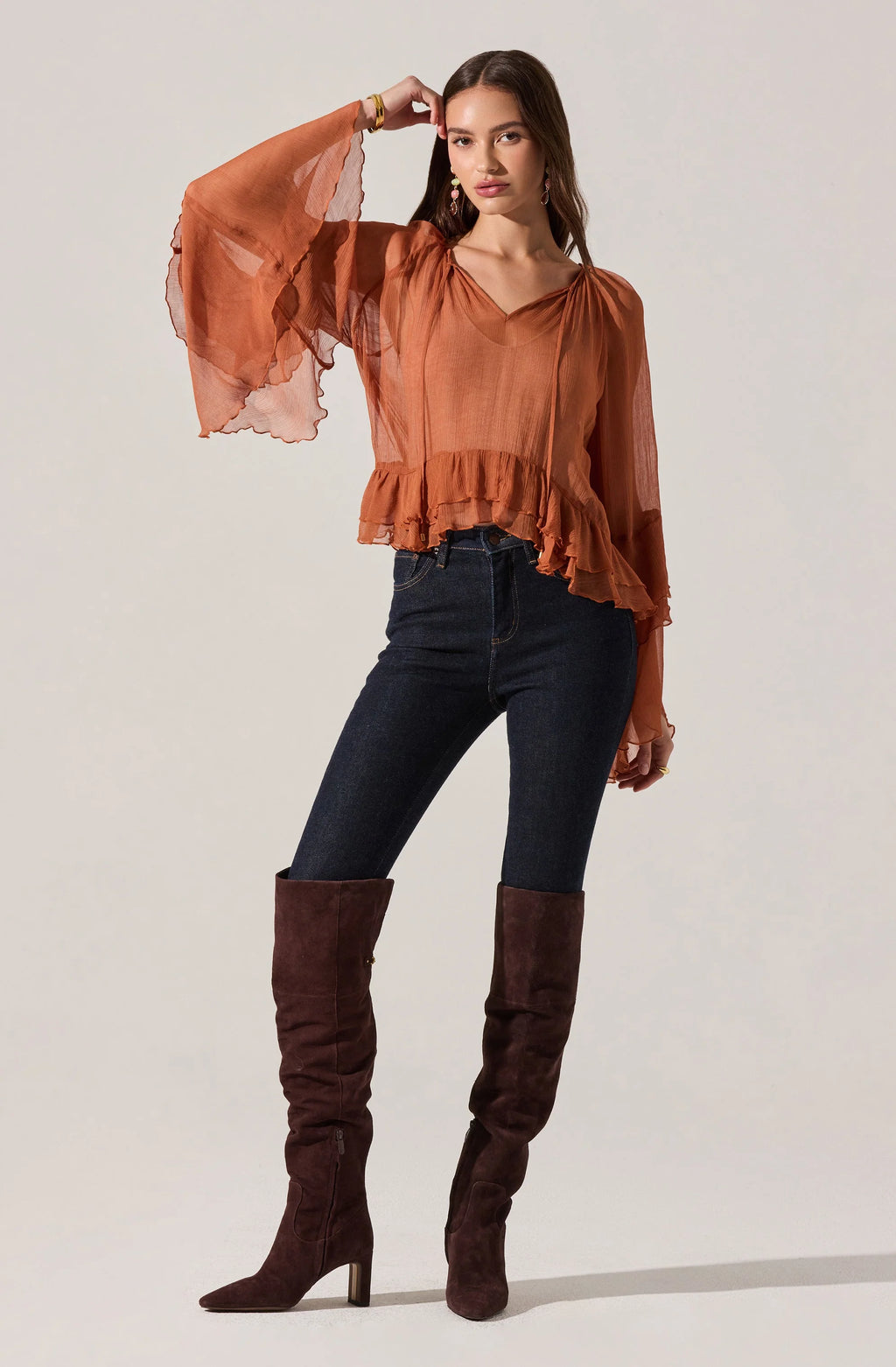 Margaery Flowy Frill Top