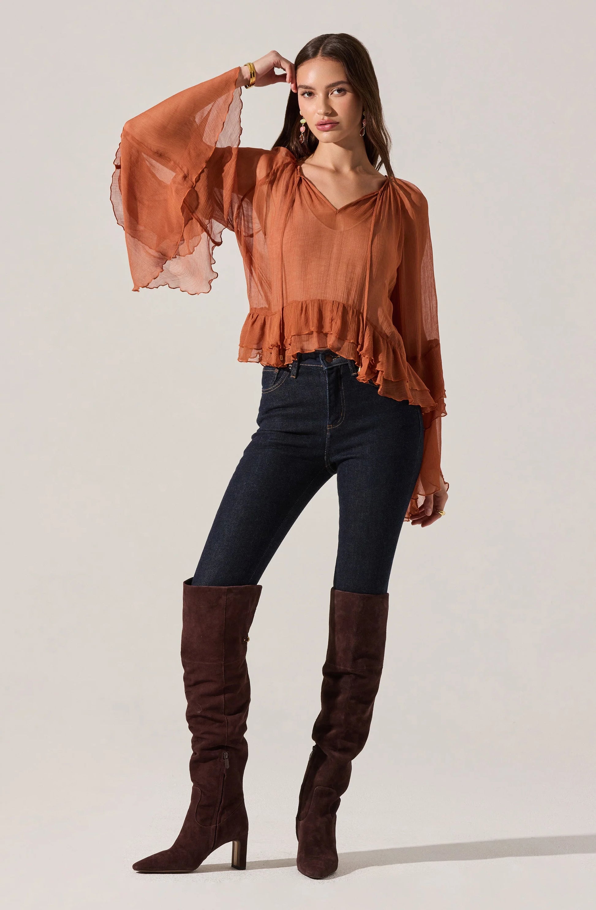 Margaery Flowy Frill Top
