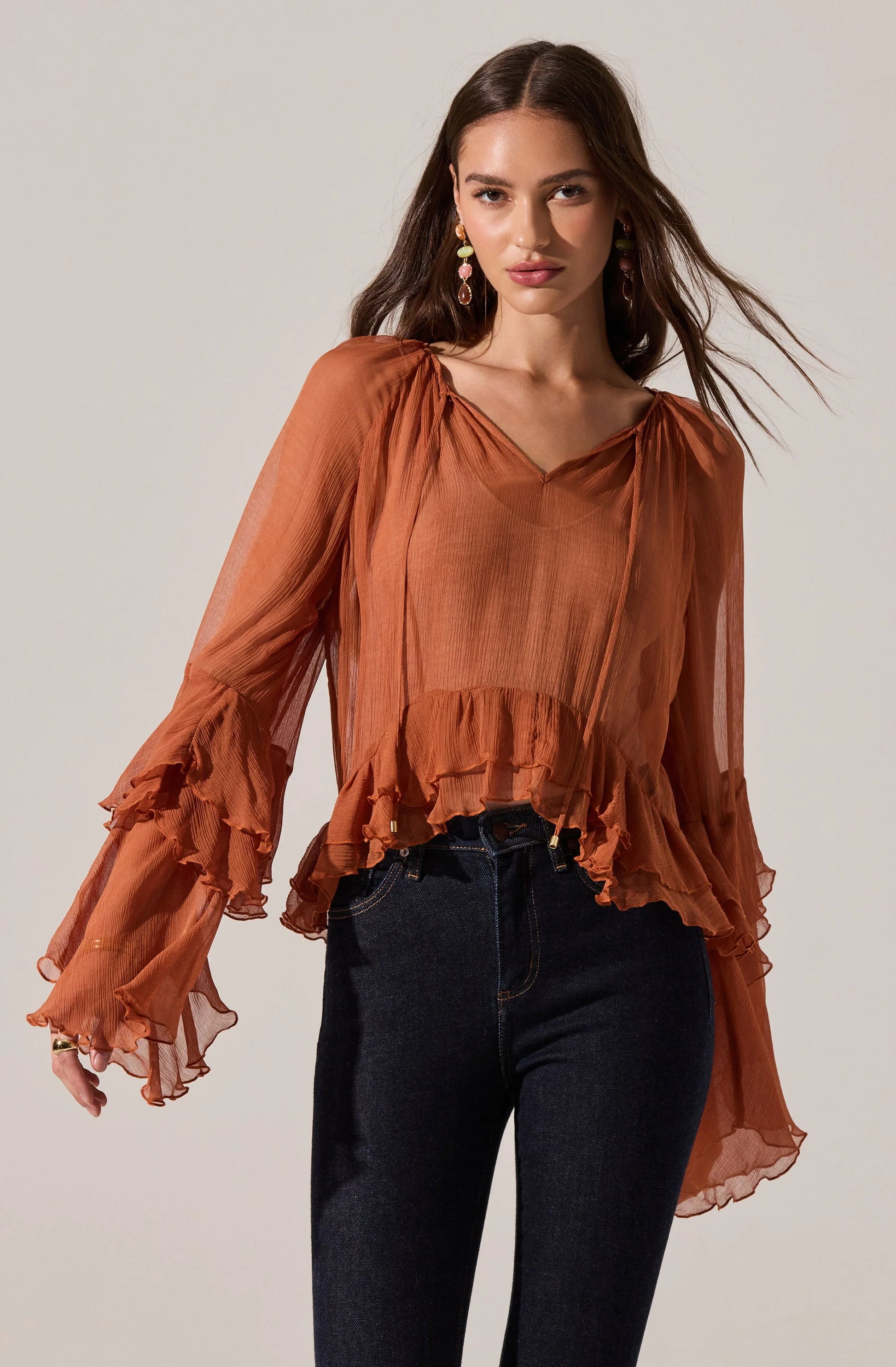 Margaery Flowy Frill Top
