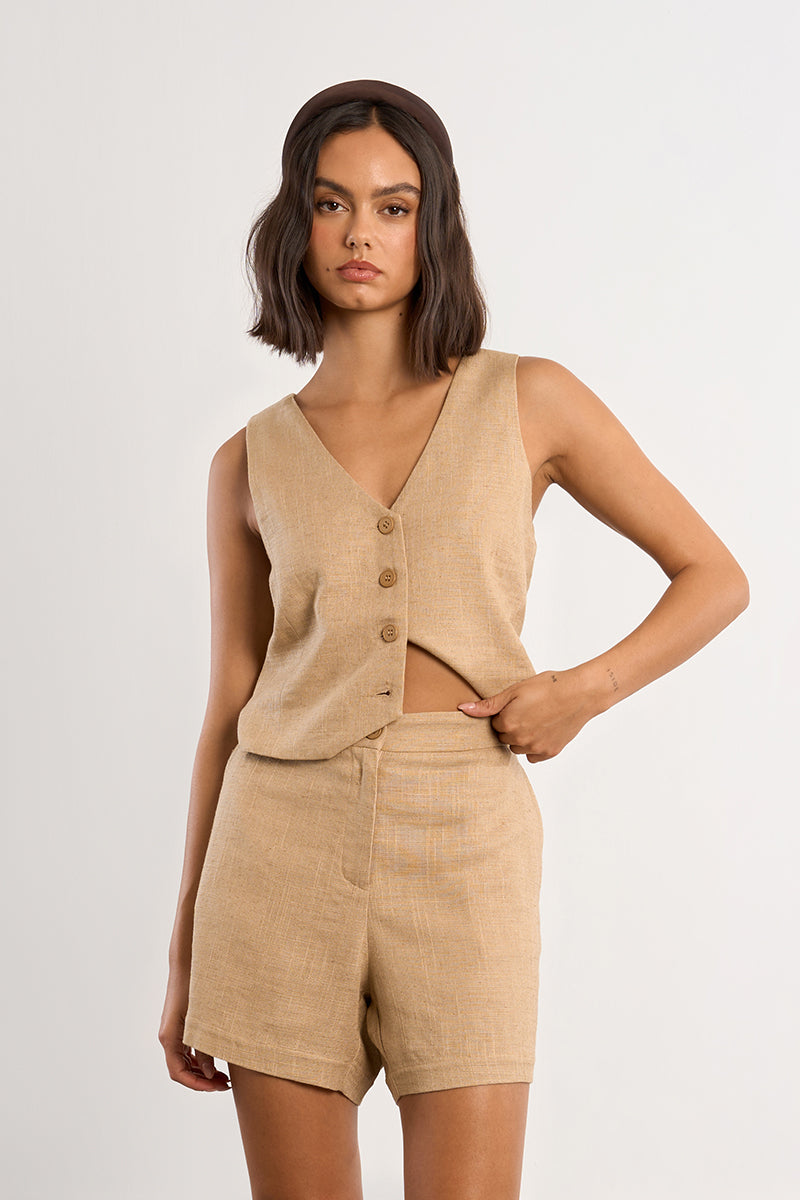 Elora Linen Blend Vest