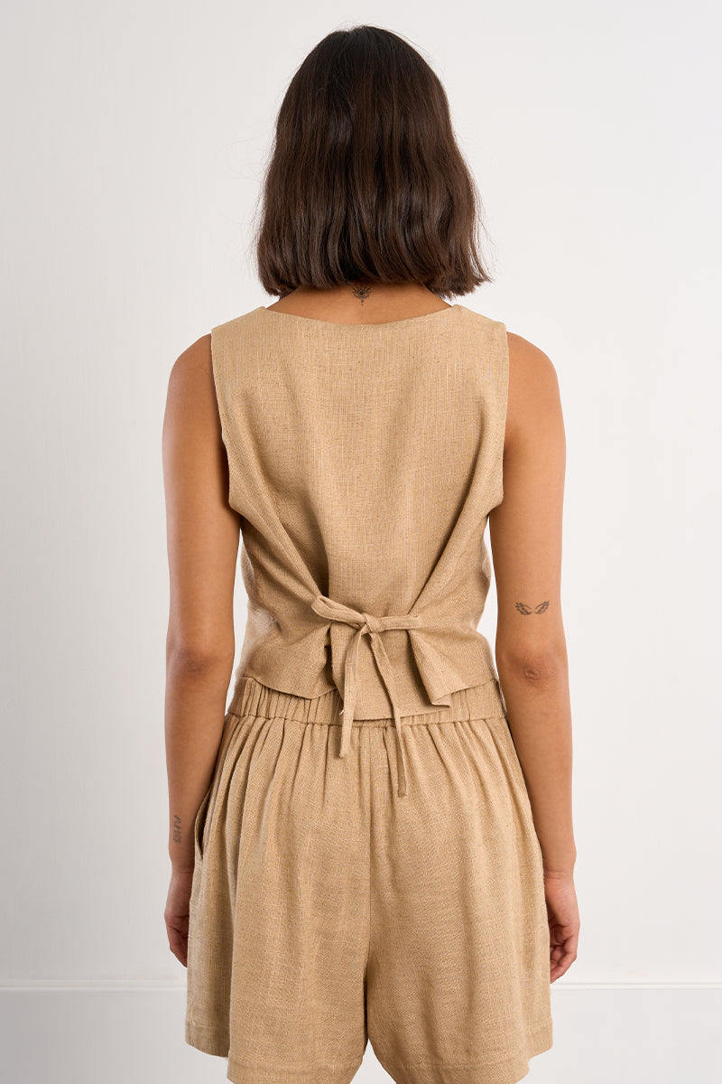 Elora Linen Blend Vest