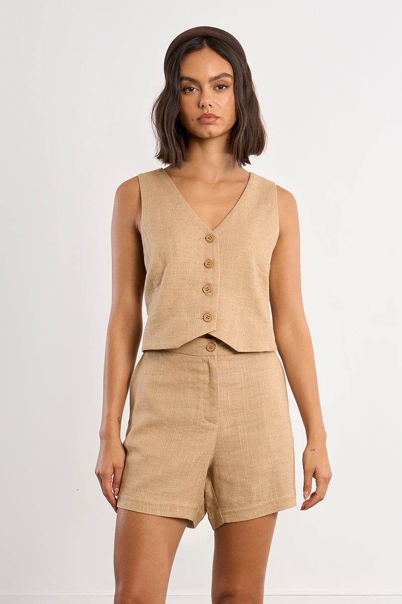 Elora Linen Blend Vest