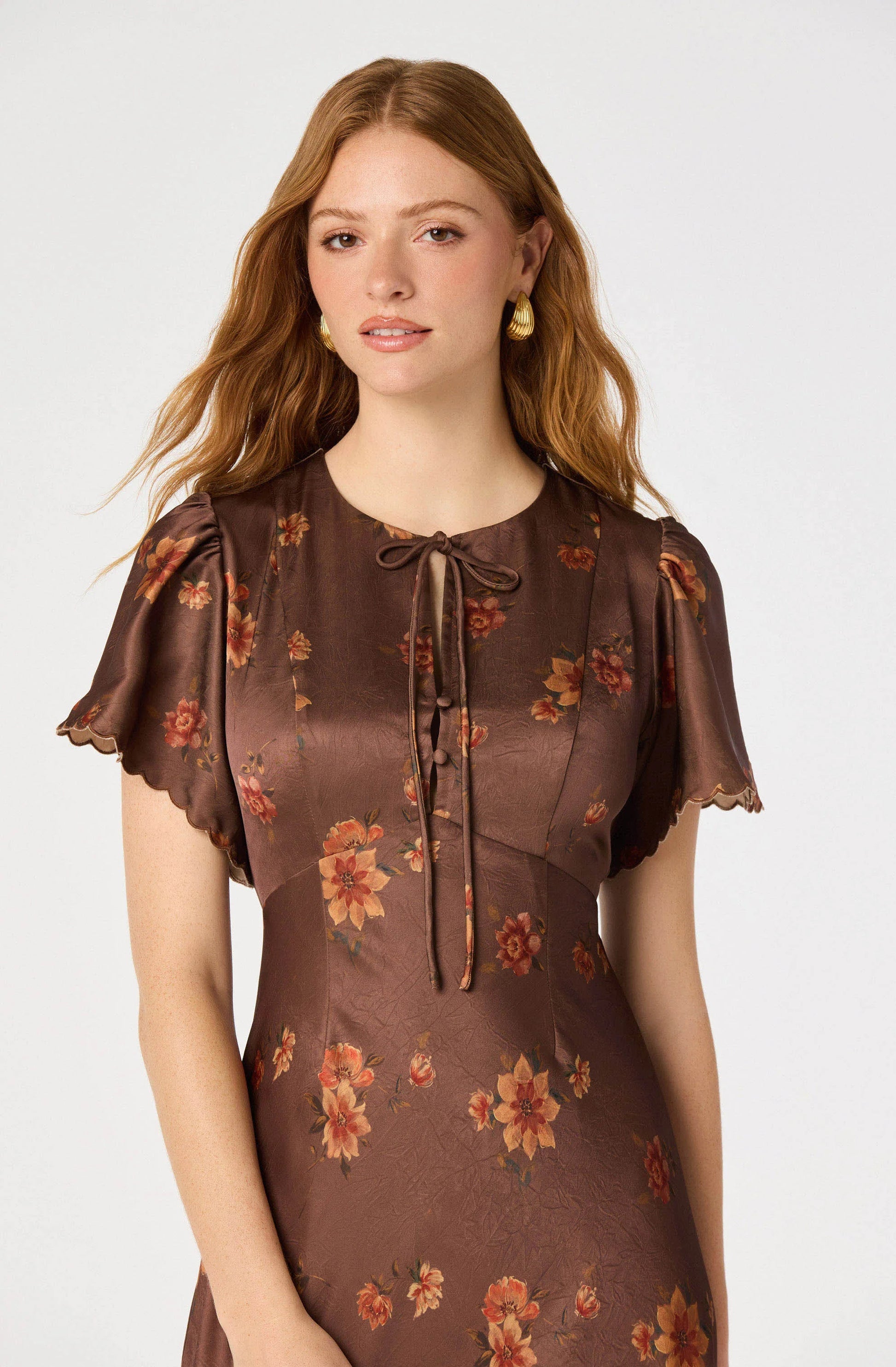 Riley Floral Satin Maxi Dress