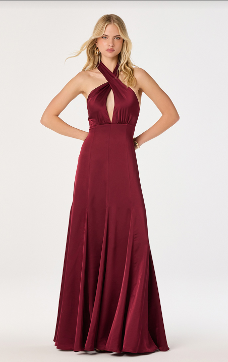 Desire Criss Cross Halter Maxi Dress