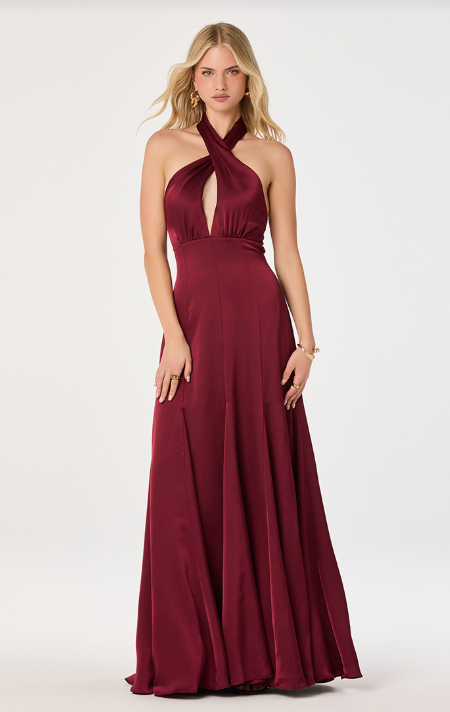 Desire Criss Cross Halter Maxi Dress