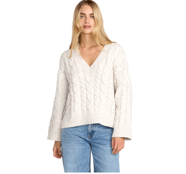 Cable V Neck Sweater