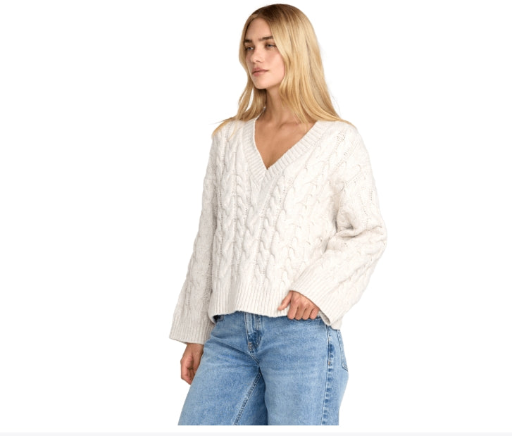 Cable V Neck Sweater