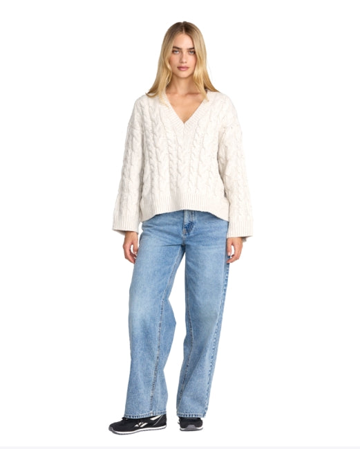 Cable V Neck Sweater