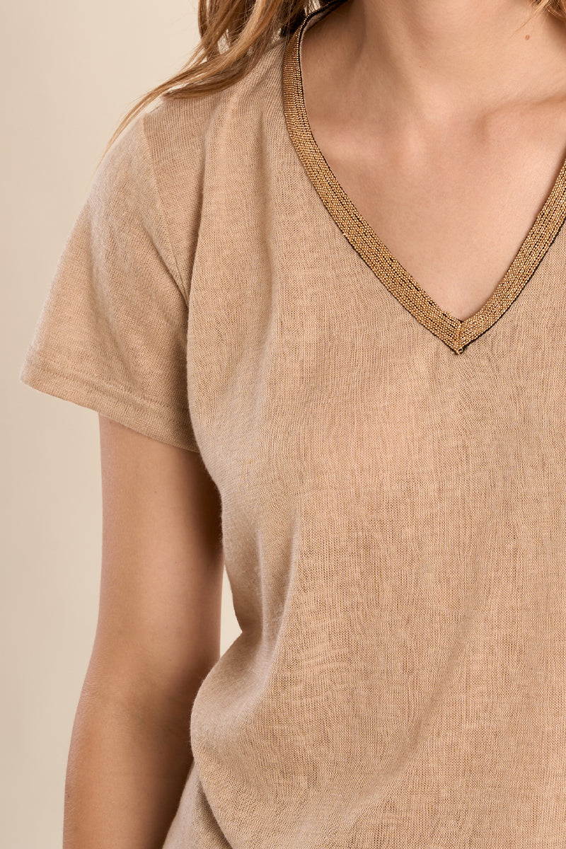 Lowyn Beaded Collar Top