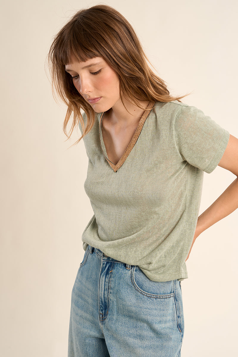 Lowyn Beaded Collar Top