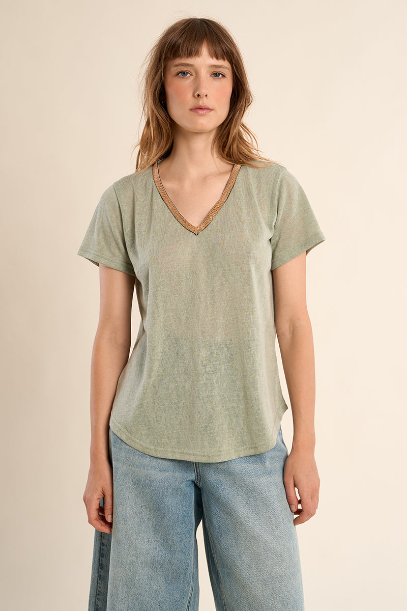 Lowyn Beaded Collar Top