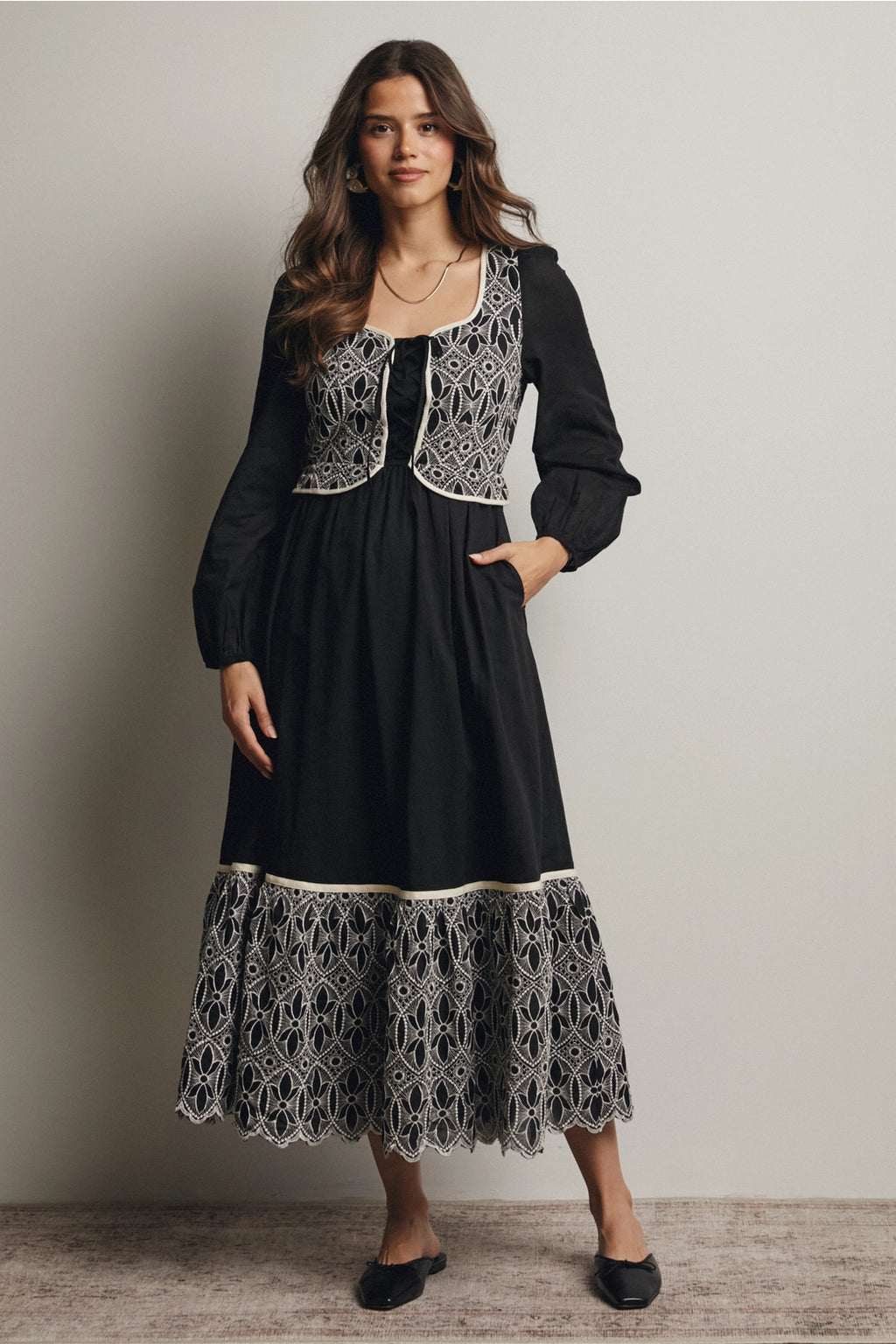Aggie Embroidered Maxi Dress