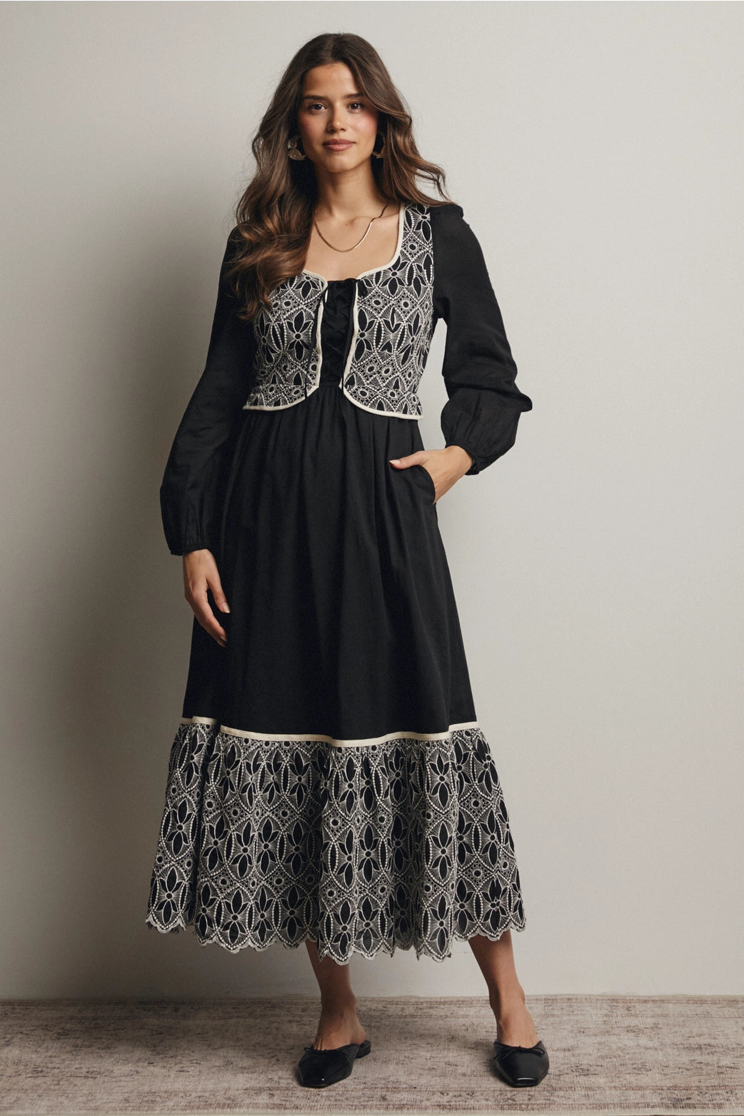 Aggie Embroidered Maxi Dress