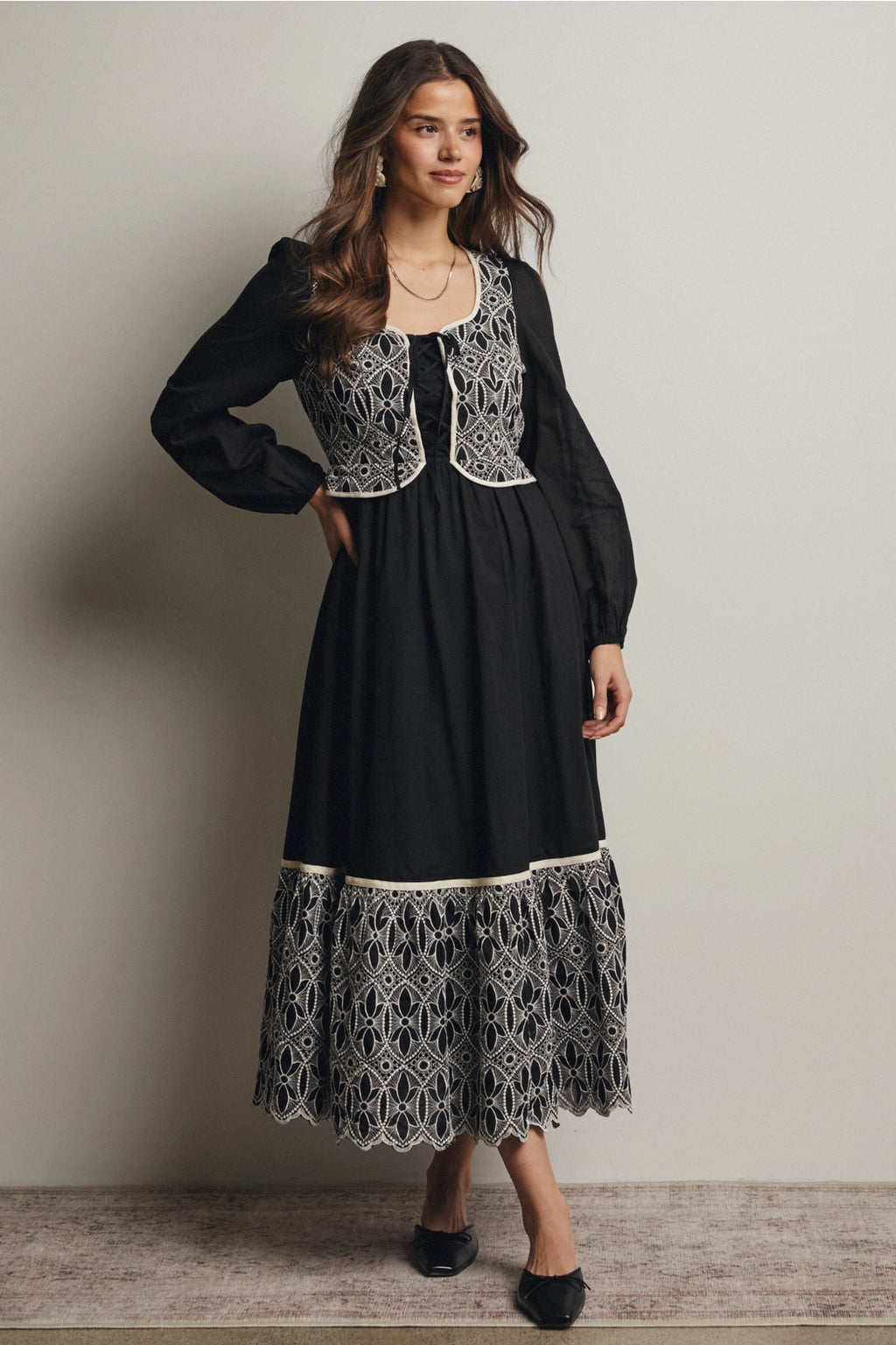 Aggie Embroidered Maxi Dress