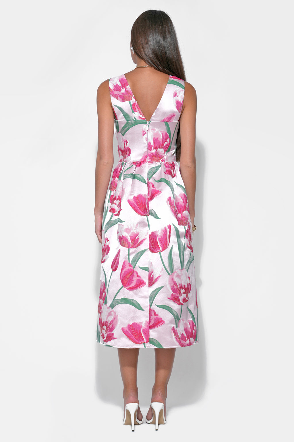 Amira Flower Jacquard Dress