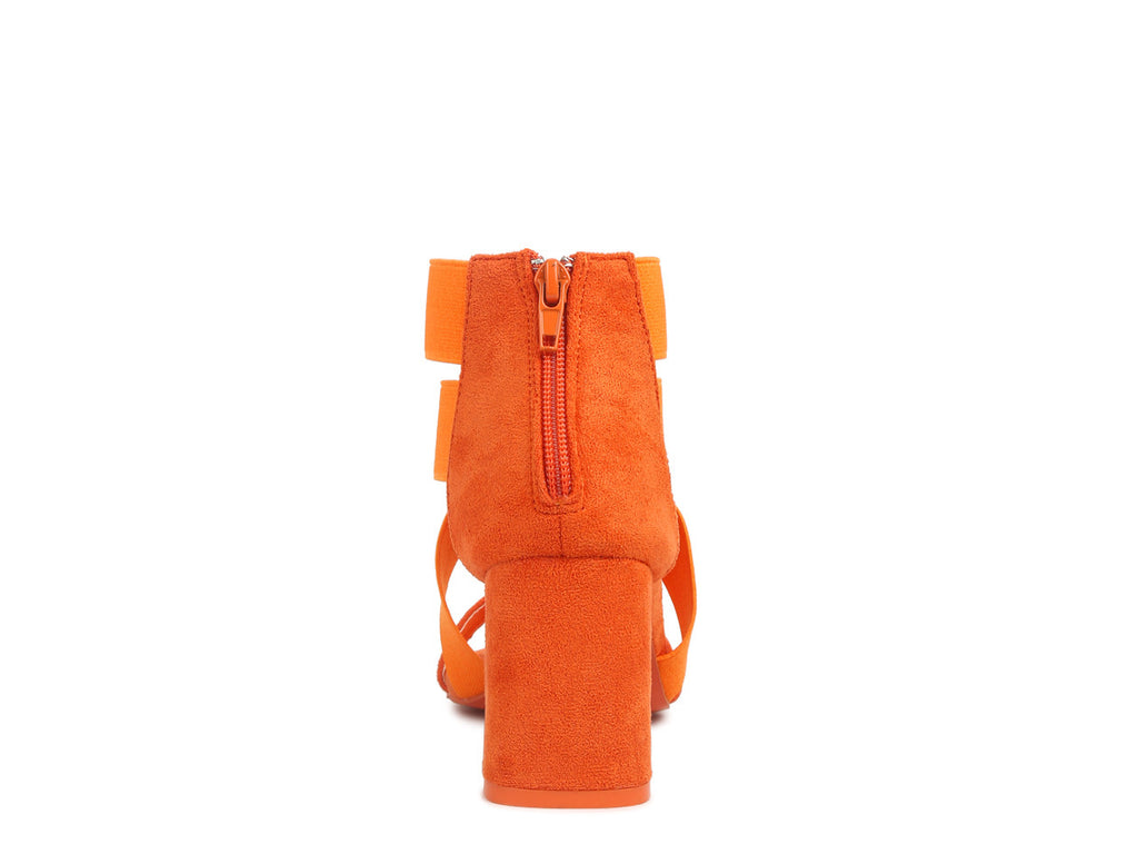 Pumpkin Strappy Block Heels