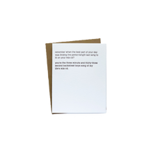 Load image into Gallery viewer, Perfect-Length Song Card