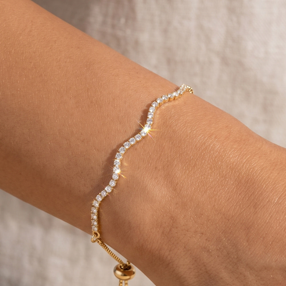Wavy CZ Adjustable Tennis Bracelet