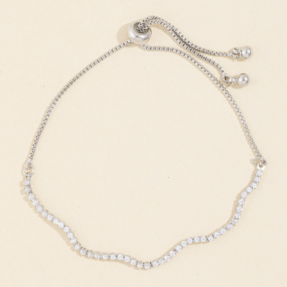 Wavy CZ Adjustable Tennis Bracelet