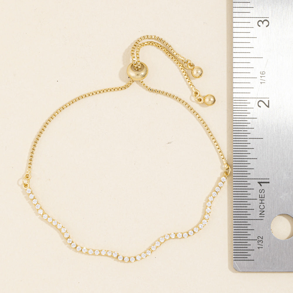 Wavy CZ Adjustable Tennis Bracelet