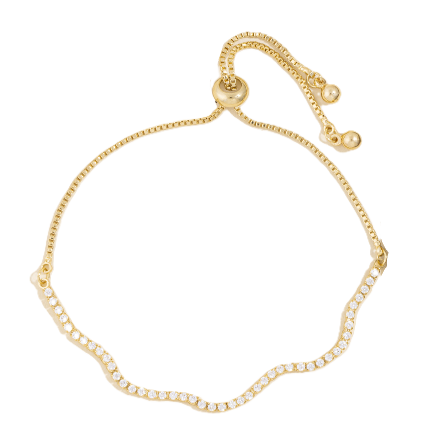 Wavy CZ Adjustable Tennis Bracelet