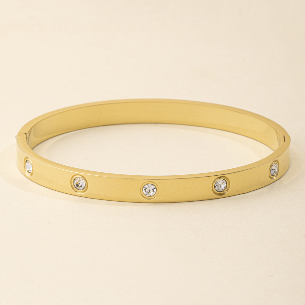 Cz Station Hinged Bangle