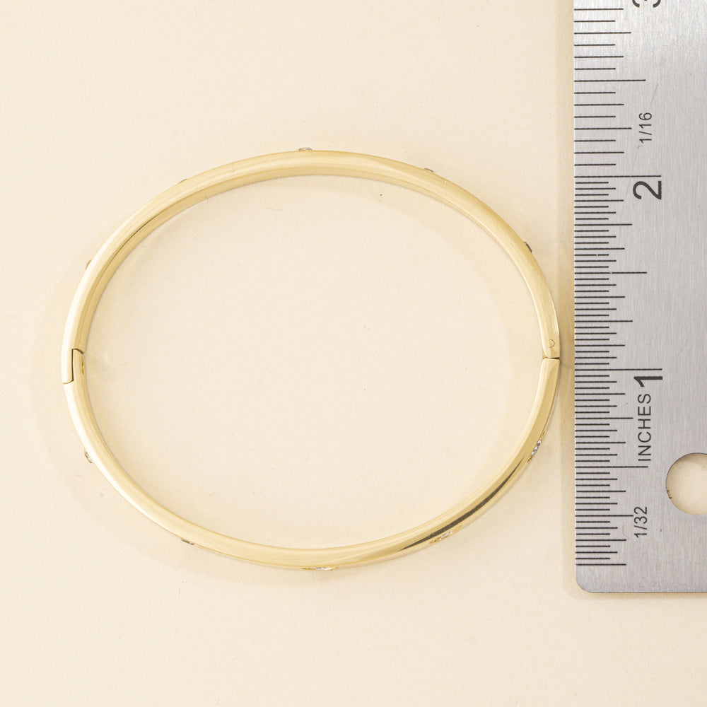 Cz Station Hinged Bangle