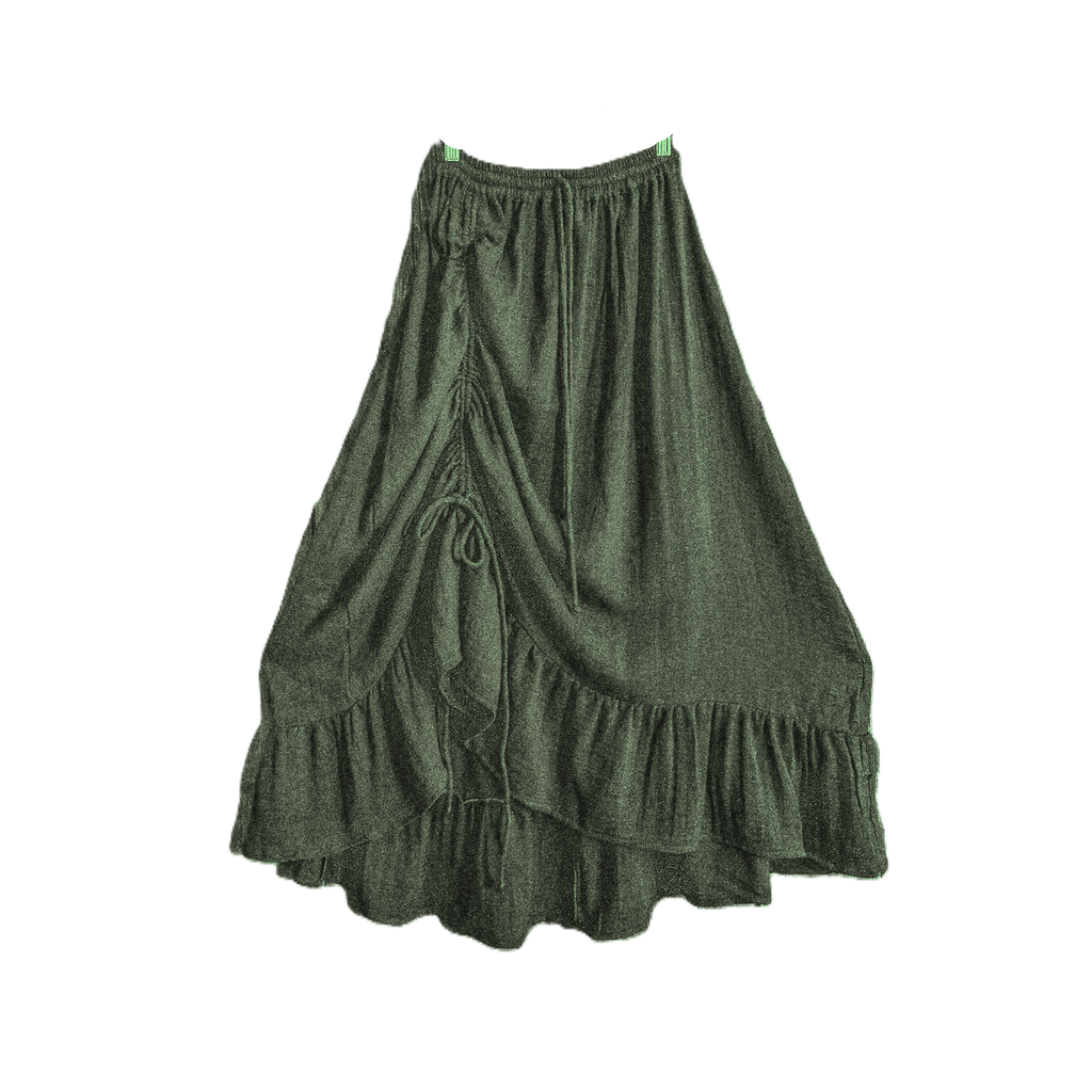 Bamboo Cotton Cinch Ruffle Skirt