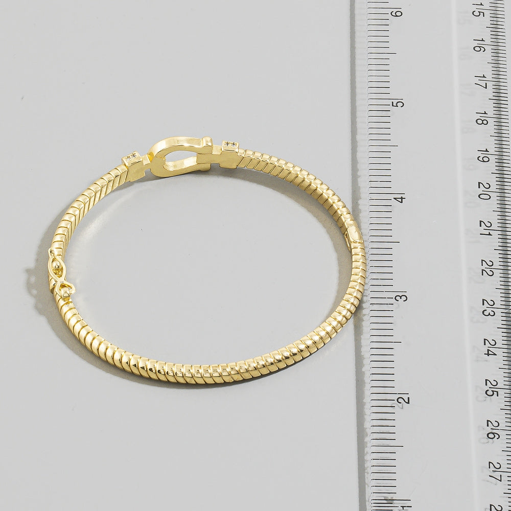 CZ Gold Dipped Buckle Bangle