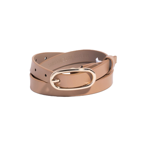 Oval Buckle Genuine Leather Belt