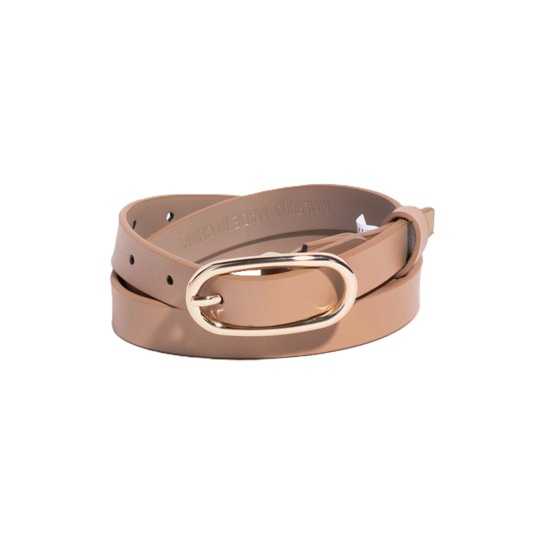 Oval Buckle Genuine Leather Belt