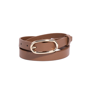 Oval Buckle Genuine Leather Belt