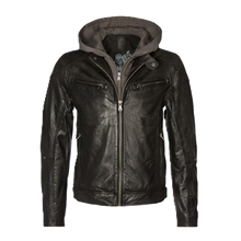 Load image into Gallery viewer, Biko Hooded Leather Jacket