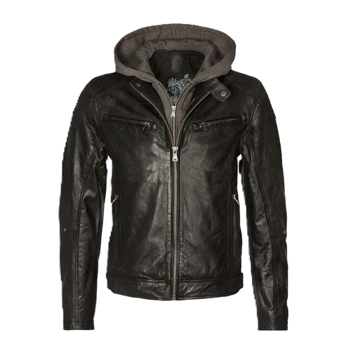 Biko Hooded Leather Jacket