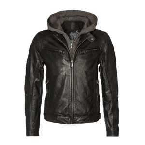 Biko Hooded Leather Jacket