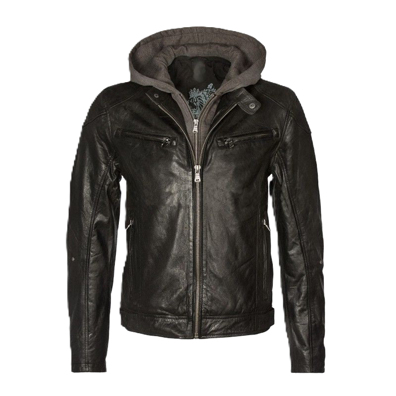 Biko Hooded Leather Jacket