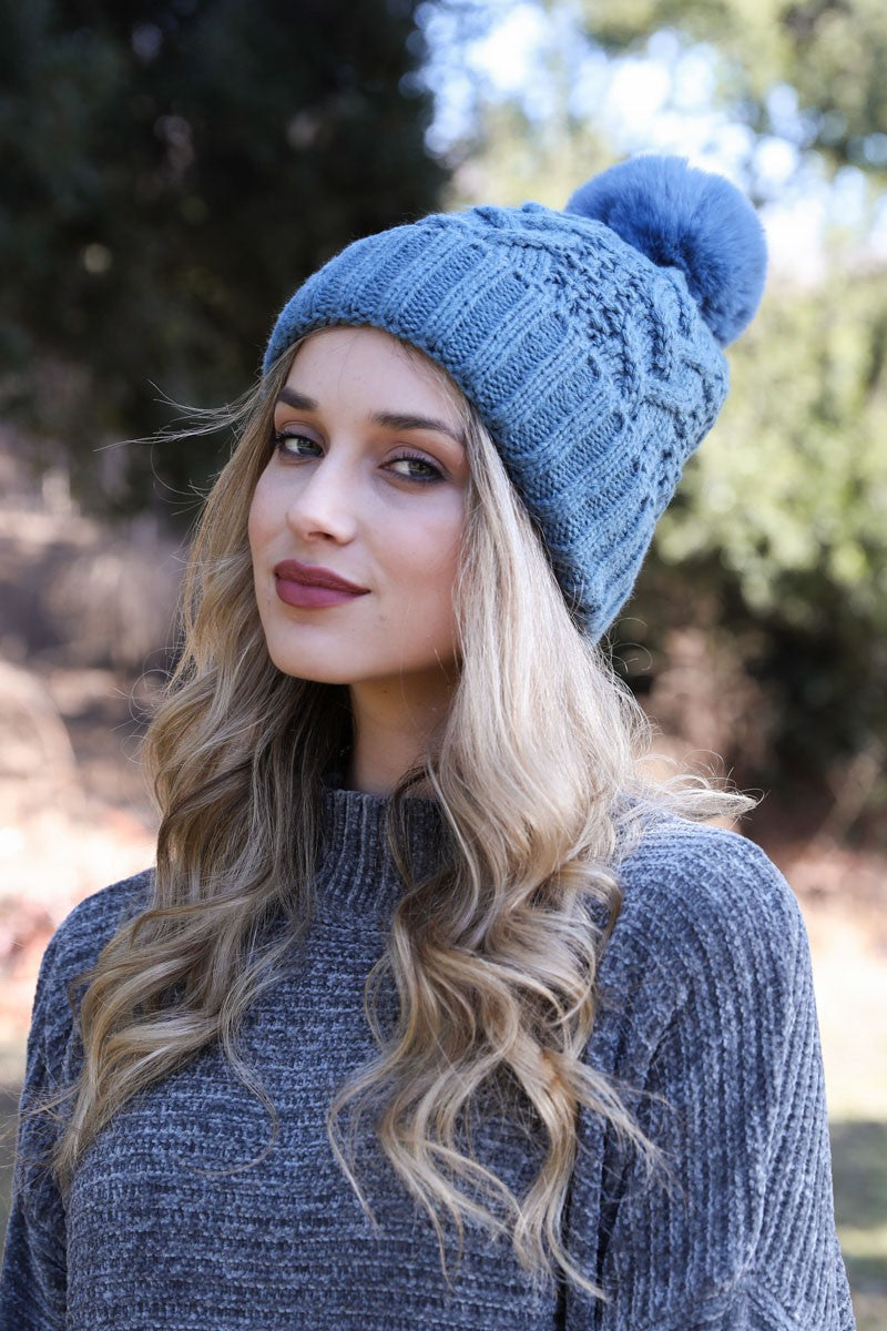 Pom Pom Knit Beanie