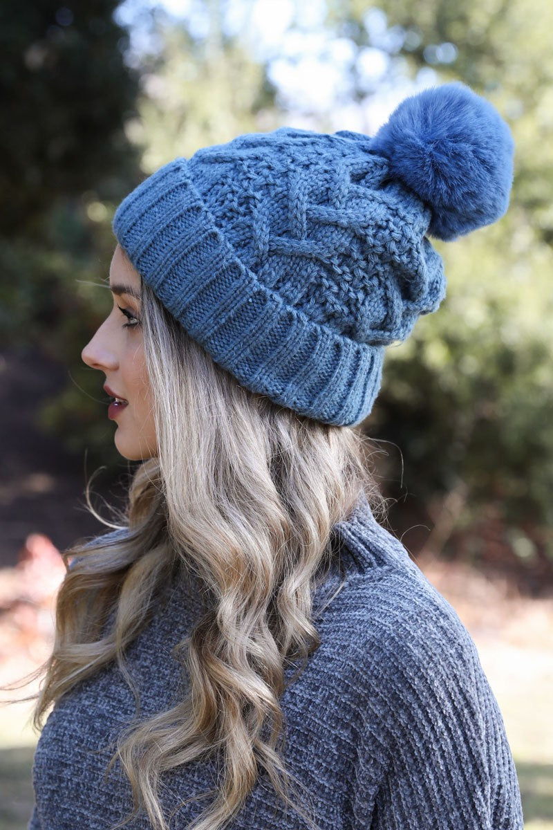 Pom Pom Knit Beanie